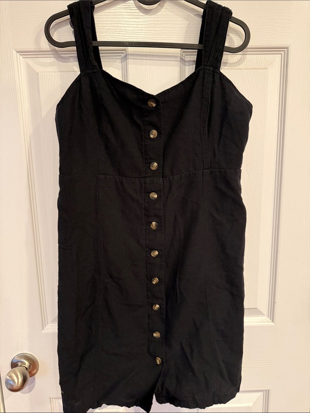 American Eagle Outfitters Black Button-Front Sundress